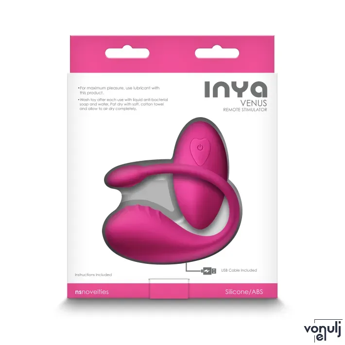 INYA vibrációs tojás Venus Pink - rózsaszín színben, g-pontos, távirányítóval, vízálló, akkumulátoros