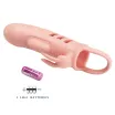 PRETTY LOVE péniszköpeny Penis Sleeve Sloane Flesh - testszínű, vibrációs funkcióval, csiklóizgatós, herepántos, vízálló, elemes, (14,5 cm)