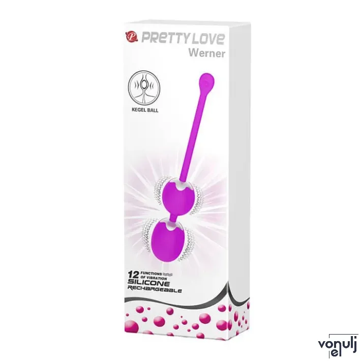 PRETTY LOVE gésagolyó Werner - lila színben, vibrációs funkcióval, vízálló