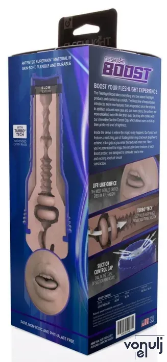 FLESHLIGHT maszturbátor Boost Blow LM Flesh - realisztikus, száj formájú, testszínű, vízálló, vibráció nélküli