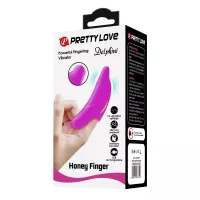 PRETTY LOVE ujjvibrátor Delphini Honey Finger Purple - lila színben, delfin alakú, memória funkcióval, vízálló, akkumulátoros