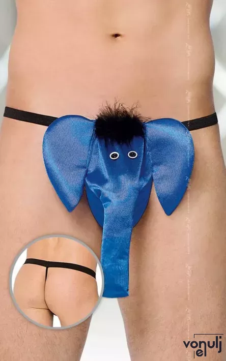 SOFTLINE férfi tanga 4416 - kék színben, S/L méretben, elefántos pénisz résszel