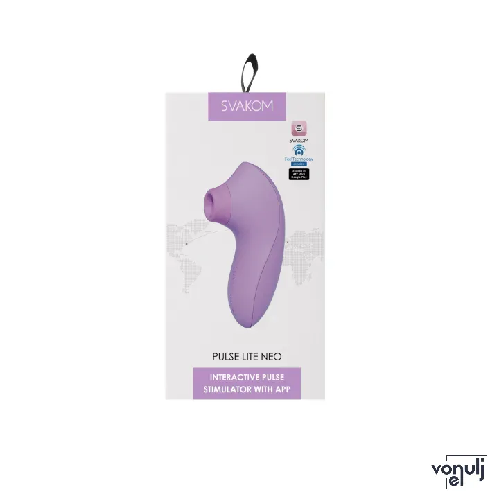 SVAKOM léghullámos csiklóizgató Pulse Lite Neo Purple - lila színben, okos, ingyenes applikációval, vízálló, akkumulátoros