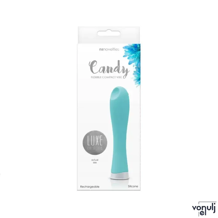 NS NOVELTIES rúdvibrátor Luxe Candy Turquoise - türkiz színben, akkumulátoros, vízálló