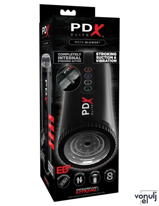 Péniszvibrátor PIPEDREAM PDX Elite Moto Blower - akkumulátoros, vízálló