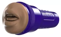 FLESHLIGHT maszturbátor Boost Blow Medium Dark - realisztikus, száj formájú, sötét testszínű, vízálló, vibráció nélküli