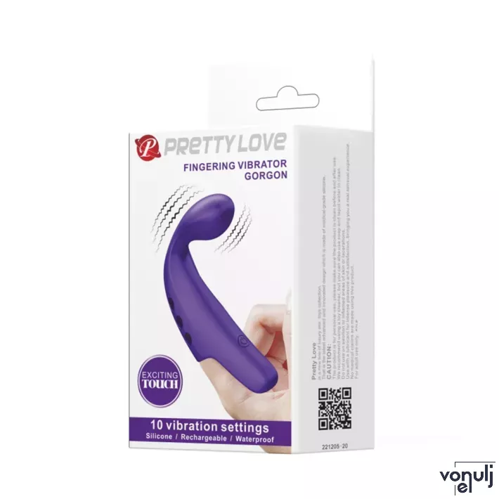 PRETTY LOVE ujjvibrátor Gorgon Fingering Vibrator Purple - lila színben, g-pontos, vízálló, akkumulátoros