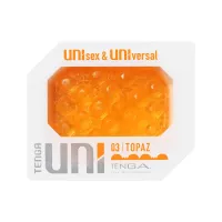 TENGA maszturbátor Uni Topaz - narancssárga színben, gömbös stimuláló felszínnel, vízálló