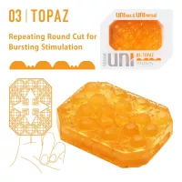 TENGA maszturbátor Uni Topaz - narancssárga színben, gömbös stimuláló felszínnel, vízálló