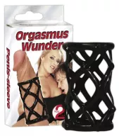 ORION péniszmandzsetta Orgasm Wonder Bl - fekete színben, stimuláló felszínnel, vízálló ( 6 cm )