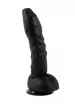 X-MEN nonfiguratív dildó 11,9" David Cock Black - fekete színben, herékkel, hajlítható, letapasztható, vízálló, PVC, 28 cm
