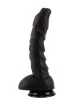 X-MEN nonfiguratív dildó 11,9" David Cock Black - fekete színben, herékkel, hajlítható, letapasztható, vízálló, PVC, 28 cm