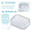 TENGA maszturbátor Uni Diamond - áttetsző fehér színben, gyémánt alakú stimuláló felszínnel, vízálló