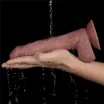 Élethű vibrátor Lovetoy 9'' Vibrating Dual Density Power Cock - akkumulátoros,vízálló, 23 cm