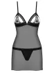OBSESSIVE szexi babydoll és tanga 865-CHE-1 - fekete színben, S/M méretben
