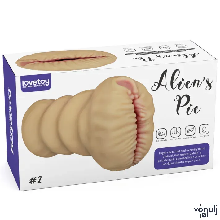LOVETOY maszturbátor Alien's Pie Masturbator 2 - realisztikus, torz vagina formájú testnyílással, vibráció nélküli, vízálló