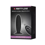 PRETTY LOVE fenékdugó Remote Control Vibrating Plug - fekete színben, vibrátoros, letapasztható, távirányítóval, akkumulátoros