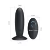PRETTY LOVE fenékdugó Remote Control Vibrating Plug - fekete színben, vibrátoros, letapasztható, távirányítóval, akkumulátoros