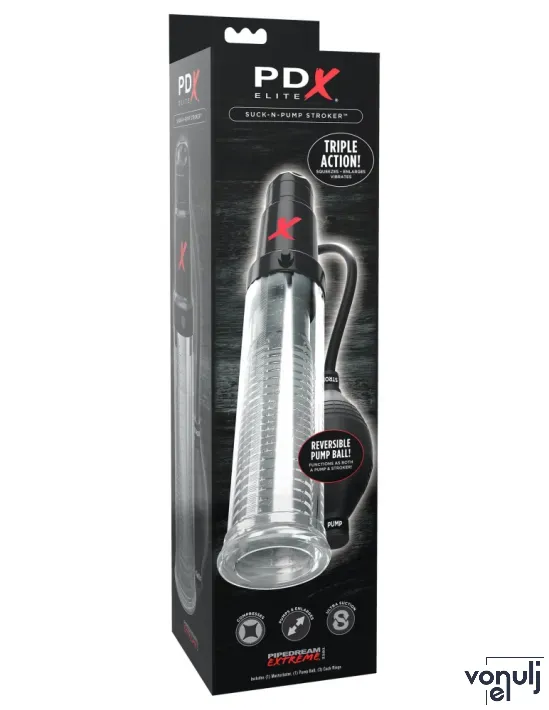 Pénisz pumpa Pipedream PDX Elite Suck-N-Pump Stroker - elemes