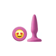 NS NOVELTIES fenékdugó Moji's ILY Pink - rózsaszín színben, emojival díszitve, letapasztható, vízálló, szilikon (8,5 cm)