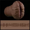 LOVETOY maszturbátor Alien's Pie Masturbator 2 Black - realisztikus, torz vagina formájú testnyílással, vibráció nélküli, vízálló