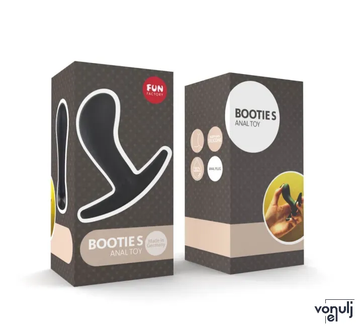 FUN FACTORY fenékdugó Bootie S Black - fekete színben, vízálló, S-méretben, szilikon (7.6 cm)
