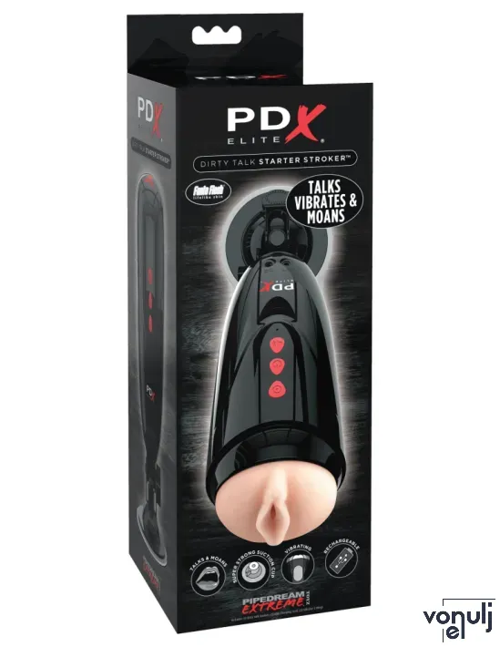 Műpunci maszturbátor Pipedream Dirty Talk Starter Stroker - akkumulátoros, vízálló