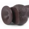 LOVETOY élethű dildó 9" SLIDING SKIN - nagy méretű, herékkel, kétrétegű, letapasztható, csúsztatható bőrű, sötét, TPE (23 cm)