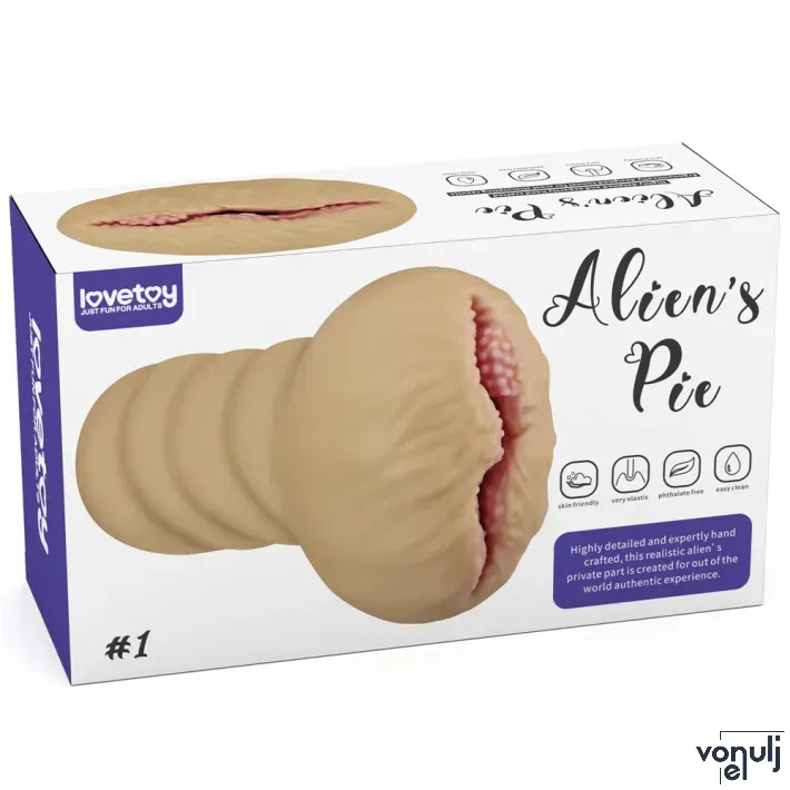 LOVETOY maszturbátor Alien's Pie Masturbator 1 - realisztikus, torz vagina formájú testnyílással, vibráció nélküli, vízálló
