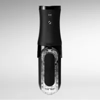 TENGA maszturbátor Flip Zero Zero Electronic Vibration Black - fekete színben, vákuumos, vízálló, vibrátoros, forgó funkcióval, akkumulátoros