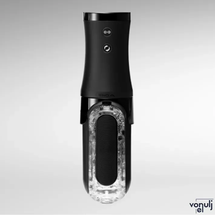 TENGA maszturbátor Flip Zero Zero Electronic Vibration Black - fekete színben, vákuumos, vízálló, vibrátoros, forgó funkcióval, akkumulátoros