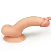 LOVETOY élethű dildó 7" ULTRA SOFT DUDE - közepes méretű, ultra rugalmas, herékkel, letapasztható, TPE (18 cm)