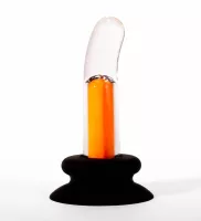 X-MEN fenékdugó 10 Speeds Vibrating Gpot Plug 1 - áttetsző-narancssárga színben, vibrátoros, vízálló, akkumulátoros