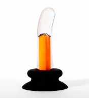 X-MEN fenékdugó 10 Speeds Vibrating Gpot Plug 1 - áttetsző-narancssárga színben, vibrátoros, vízálló, akkumulátoros