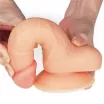 LOVETOY élethű dildó 7" ULTRA SOFT DUDE - közepes méretű, ultra rugalmas, herékkel, letapasztható, TPE (18 cm)