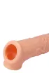 REALSTUFF péniszköpeny Extender With Ball Strap 6,5" - realisztikus, testszínű, erezett felületű, vízálló (17 cm)