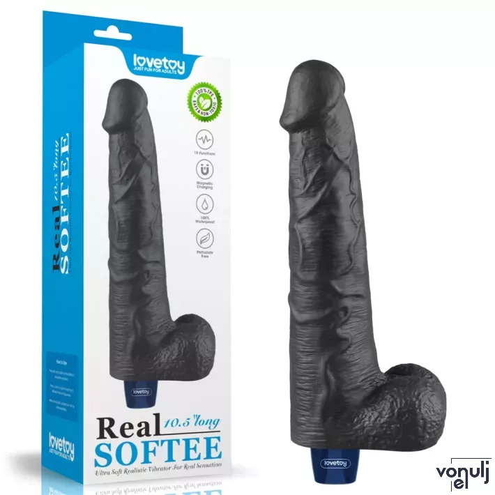 Élethű vibrátor Lovetoy 10,5" Real Softee - akkumulátoros,vízálló