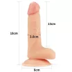 LOVETOY élethű dildó 7" ULTRA SOFT DUDE - közepes méretű, ultra rugalmas, herékkel, letapasztható, TPE (18 cm)