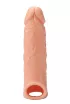 REALSTUFF péniszköpeny Extender With Ball Strap 6,5" - realisztikus, testszínű, erezett felületű, vízálló (17 cm)
