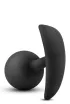 BLUSH fenékdugó Anal Adventures Vibra Plug - fekete színben, rezgő érzést keltő golyókkal, vízálló, szilikon (8.4 cm)
