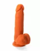 X-MEN élethű dildó 7.5" Colours Pleasure Flesh 2 - Közepes méretű, herékkel, letapasztható, testszínű, szilikon (19 cm)