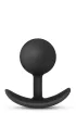 BLUSH fenékdugó Anal Adventures Vibra Plug - fekete színben, rezgő érzést keltő golyókkal, vízálló, szilikon (8.4 cm)