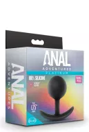 BLUSH fenékdugó Anal Adventures Vibra Plug - fekete színben, rezgő érzést keltő golyókkal, vízálló, szilikon (8.4 cm)