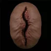 LOVETOY maszturbátor Alien's Pie Masturbator 1 Black - realisztikus, torz vagina formájú testnyílással, vibráció nélküli, vízálló