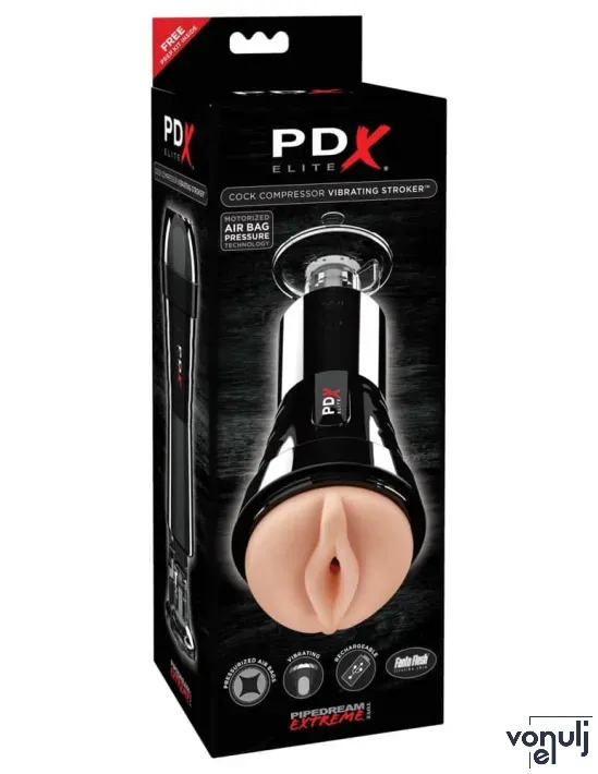 Műpunci maszturbátor Pipedream Cock Compressor Vibrating Stroker - akkumulátoros, vízálló