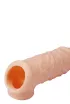 REALSTUFF péniszköpeny Extender With Ball Strap 5,5" - realisztikus, testszínű, erezett felületű, vízálló (14 cm)