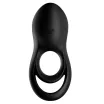 SATISFYER péniszgyűrű Legendary Duo - fekete színben, vibrációs funkcióval, heregyűrűvel, vízálló, akkumulátoros
