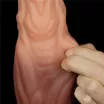 LOVETOY élethű dildó 9,5" NATURE COCK PLATINUM - nagy méret, herék nélkül, kétrétegű, letapasztható, szilikon (24 cm)