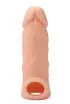 REALSTUFF péniszköpeny Extender With Ball Strap 5,5" - realisztikus, testszínű, erezett felületű, vízálló (14 cm)