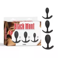 CHISA NOVELTIES fenékdugó szett Anal Trainer Kit - fekete színben, 3 eltérő méretben, vízálló, szilikon